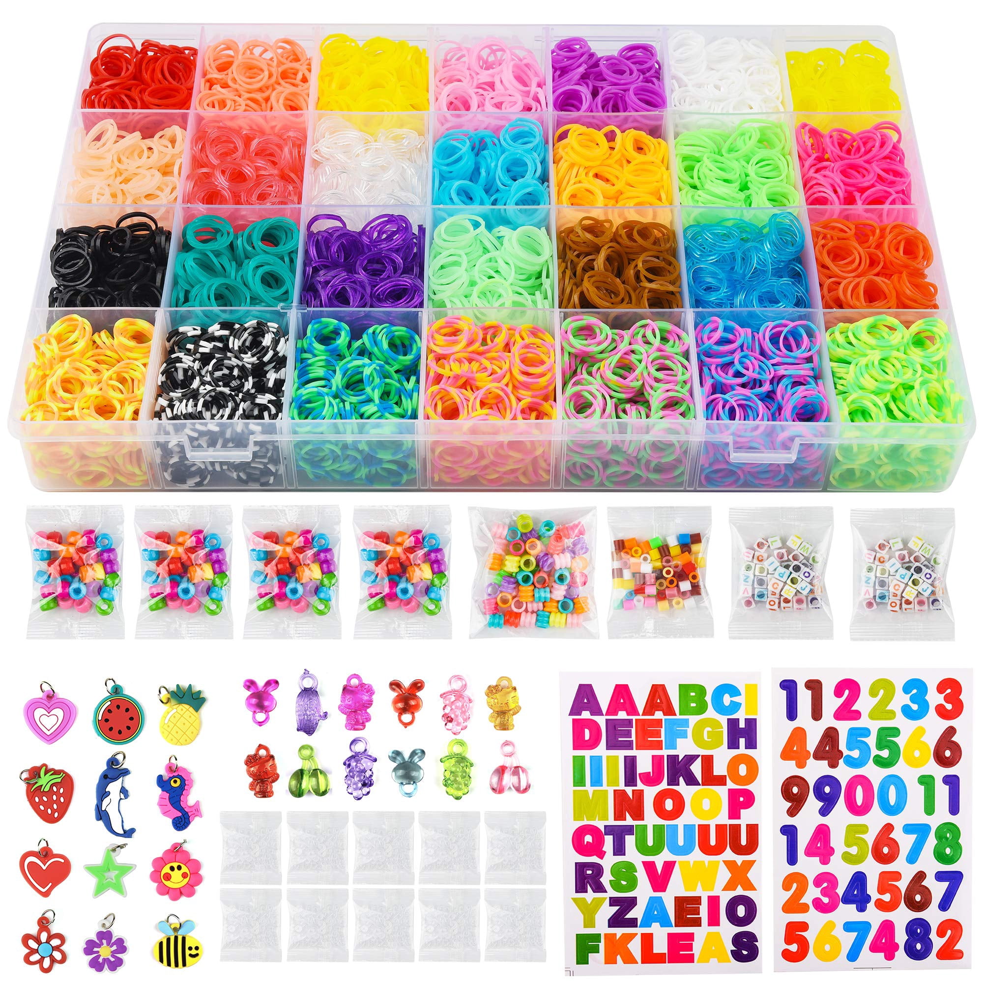 18000+ Loom Bands Kit: DIY Rubber Bands Kits , 500 Clips, 40 Charms,Loom Bracelet Making Kits for Kids, DIY Rubber Band Bracelet Kit