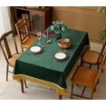 thumbnail image 2 of XmhyTop-A Thickset Velvet Tablecloth with Elegant Tassels, 100x160cm Banquet Wedding Party Table Cover, Decorative Event Home Table Cloth,Green, 2 of 4