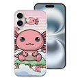 thumbnail image 2 of Funda de TPU Kawaii Axolotl para iPhone 16: ultrafina, a prueba de golpes, antiamarilleo, resistente a arañazos, compatible con carga inalámbrica, agarre mejorado, estilo transparente., 2 of 7