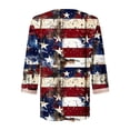 thumbnail image 5 of cllios Womens 4th of July Shirts Summer Patriotic American Flag Print Tshirts Loose Fit 3/4 Sleeve Tees Stylish V Neck Blouses Tops Plus Size Tops for Women, 5 of 5