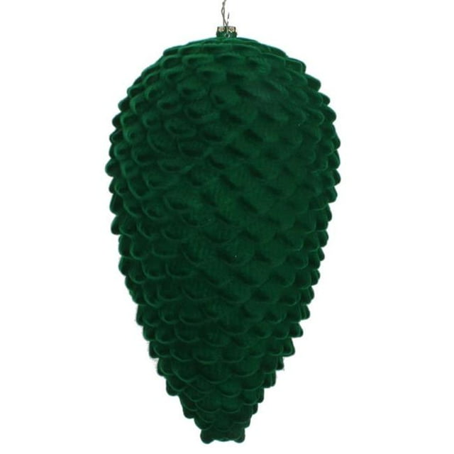 Vickerman MT195864D 10 in. Moss Green Flocked Pinecone Ornament