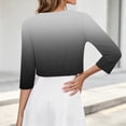 thumbnail image 7 of Women's Cropped Jackets 3/4 Sleeve Crew Neck Open Front Cardigan Summer Lightweight Trendy Casual Outwear (S, Black), 7 of 7