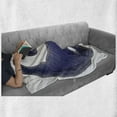thumbnail image 6 of Ying Yang Soft Flannel Fleece Throw Blanket, Yin Yang Textured in Jean Style Harmony and Balance Pair, Cozy Plush for Indoor and Outdoor Use, 50" x 60", White and Blue, by Ambesonne, 6 of 6