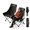 black, variant on AORAN 2-Pack Foldable Moon  Chairs, portable camping chairs with reinforced steel frames, durable Oxford fabric, side pockets, ergonomic high backs, and carry bags for outdoor use.