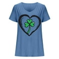 thumbnail image 4 of lcziwo St Patrick's Day Cotton Shirt for Women Fashion Letter Graphic Tee Tops Loose Casual U Neck Short Sleeve Tshirts Summer Athletic Blouses Blue M, 4 of 5