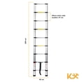 thumbnail image 3 of Escalera Telescópica Kingsman Aluminio Plegable 2.6 M 9 escalones KMET26, 3 of 5