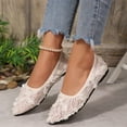 thumbnail image 5 of Ballet Flat Shoes for Women Lightweight Comfortable Breathable Mesh Lace Pointed Toe Shoes for Women 42, 5 of 7