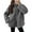 24#Gray, variant on Women's Solid Winter Jackets Warm Faux Cozy Coats Long Sleeve Lapel Fleece Jacket with Pockets Casual Trendy Outerwear Winter Thermal Fluffy Overcoat