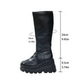 thumbnail image 4 of PiGOGI Women's Knee High Boots with Side Zipper Wedge Heel Winter Casual Boots for Women Black 37, 4 of 6