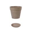 thumbnail image 2 of MMJ Faux Ceramic Planter Round Vintage Embossed Plastic Pot with Tray 7.76x6.61x5.83in Green Plant Decorative Indoor Outdoor Antique, 2 of 6