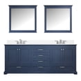 thumbnail image 3 of Dukes 80 in W Navy Blue Double Vanity, White Quartz Top, Faucet Set, and 30 in Mirrors, 3 of 9