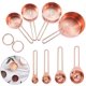 thumbnail image 1 of Tazas y cucharas medidoras de acero inoxidable con regla medidora de cuchara, tabla de conversión de cocina, juego de 8 para ingredientes secos y líquidos, 1 of 7