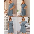 thumbnail image 4 of Ekouaer Women's Maternity Dress Short Sleeve Casual Pregnancy Dresses Rib Knit Crewneck Pregnant Clothes with Belt, 4 of 5