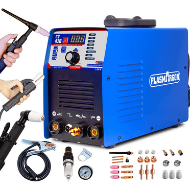 Plasmargon CT418 3-in-1 Combo Welding Machine, 40A Plasma Cutter, Dual Voltage, Portable