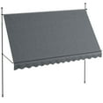thumbnail image 1 of Outsunny Auvent Rétractable 11,5 Pieds x 4 Pieds, Autoportant et Sans Vis Gris Foncé, 1 of 9