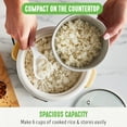 thumbnail image 4 of GreenLife 3 Cup Non Stick Electric Rice Cooker, Cream, 4 of 8