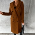 thumbnail image 2 of Manteau Caban Double pour Femmes Long Élégant Uni Hiver Mode Léger Transition Col à Revers Veste Décontractée, 2 of 6