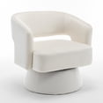 thumbnail image 6 of Canddidliike Heavy-Duty Velvet Accent Chair, White, 30.1x27.6x28.7 inches, Swivel Base, Stylish Living Room Addition, 6 of 10