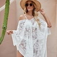 thumbnail image 2 of RYUJNDK See Through Sheer Lace Swimsuit Coverup for Women Casual Loose Bathing Suit Coverup Ladies Lace Sheer Beach Coverup, 2 of 8
