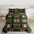 thumbnail image 2 of Manfei Kids Winter Snowman Bedding Comforter Set, Vintage Christmas Buffalo Twin Comforter Sets, Green Geometric Reversible Bedding Set, Microfiber Bedroom Decor, 2 Pieces, 2 of 8