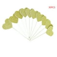 thumbnail image 1 of 30pcs Heart Shape Cake Toppers Insert Cards with Toothpick Cupcake Decorations \- Frosted Gold, 1 of 9