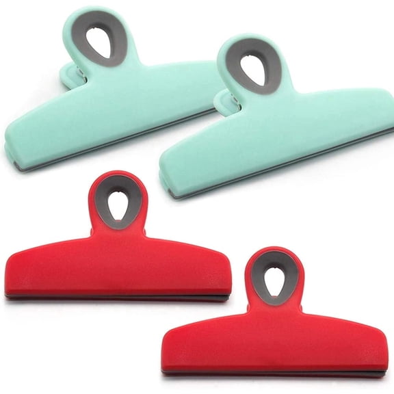 Fzchyzoar Chip Bag Clips for Food, 4 Large Heavy Duty Bag Chips Set for Kitchen Storage, 5.3 Inches Wide