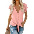 thumbnail image 1 of Women's Pink Forever Tonight Button Tie Top, 1 of 6