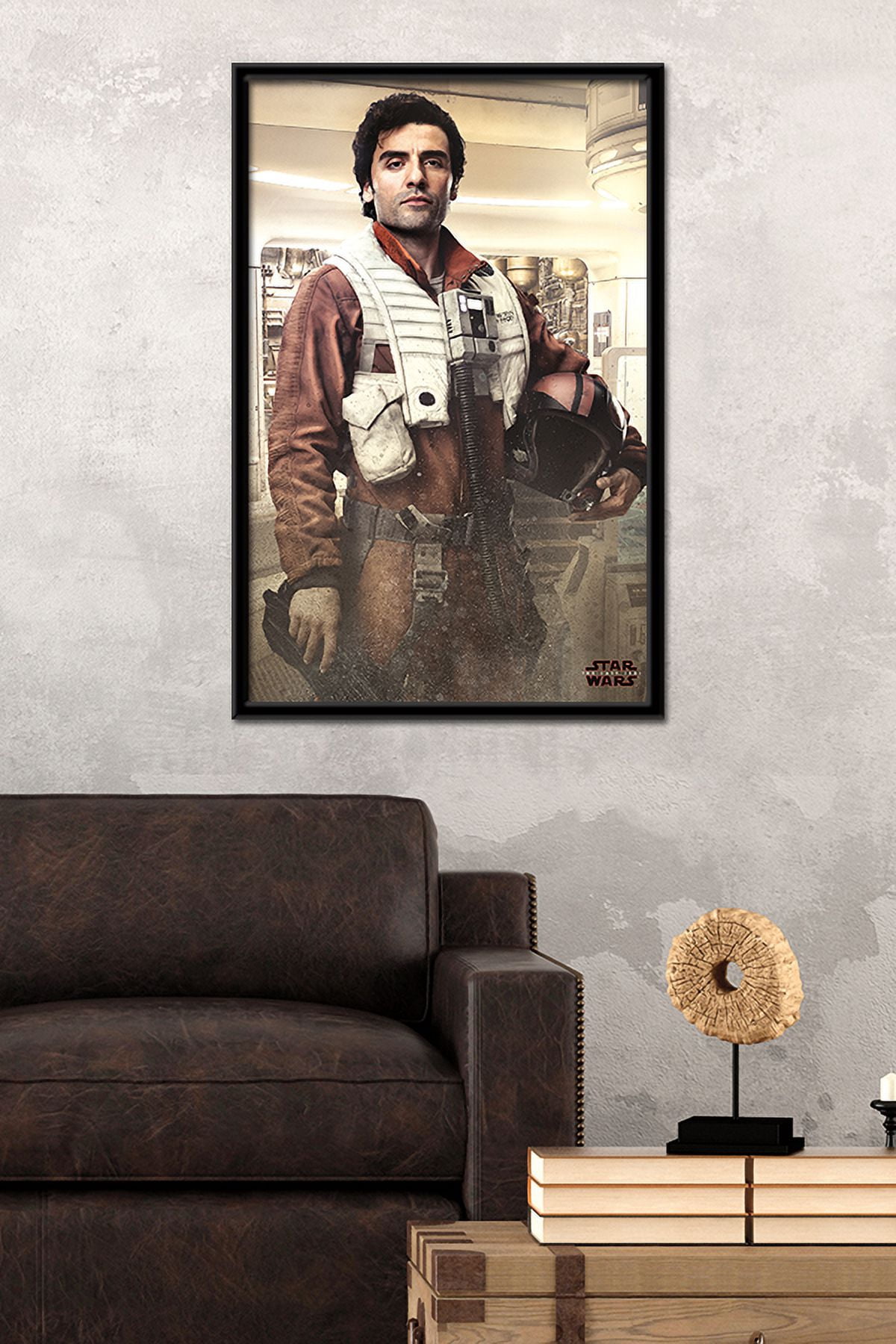 Star Wars: The Last Jedi - Poe Wall Poster, 22.375" x 34", Framed