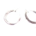 thumbnail image 3 of Rhinestone 2.25 inch Hoops Double Paved Crystals Silver Tone, 3 of 3