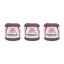 Aunt Lydia Fashion Plum Crochet - 3 Pack of 150y/137m - Cotton - Gauge 3 - Crochet