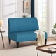 thumbnail image 5 of Loveseat Sofa, Upholstered Small Sofa Couch Mini Love seat Sofas for Bedroom Living Room (Blue) My Lux Decor Round, 5 of 6
