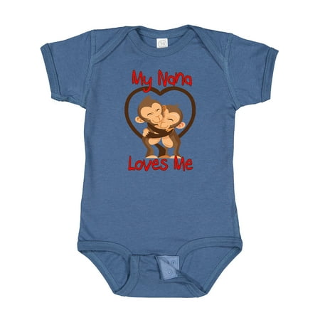 

Inktastic My Nana Loves Me Monkey Gift Baby Boy or Baby Girl Bodysuit