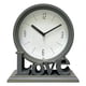 thumbnail image 3 of Reloj de mesa geométrico decorativo con números arábigos, silencioso y redondo. Gris, 3 of 9