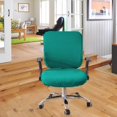 thumbnail image 4 of Housses de Siège de Chaise de Bureau Élastiques Housse Extensible Rotative Vert Foncé, 4 of 8