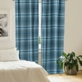 thumbnail image 2 of Ambesonne Plaid Window Curtains, Traditional Scottish Tartan, Each 28" W x 84" L, Pale Azure Blue Dark Teal, 2 of 4