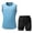 Sky Blue, variant on Bovxnpu Men's Clothing Set 2 Piece Outfits Tracksuit Sleeveless Crew Neck Men's Casual Button Shirt Pants Set