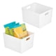 thumbnail image 1 of Organizador de almacenamiento de plástico, contenedor grande, accesorios de despensa de cocina, armario, encimera, nevera, organizador de alimentos de 2 blancos, 1 of 5