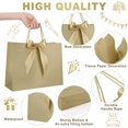 thumbnail image 3 of Gift Bag, 16PCS 12.6" x 9.8" x 4.3" Champagne Gift Bag with 16 Ribbon and 16 Greeting Cards 32 Tissue Paper, Large Gift Bags Wedding Gift Bags Present Bags for Birthday Valentines Party Birthday Mothers Day, 3 of 3