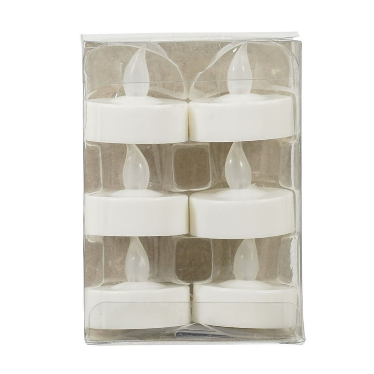 Indoor Battery-Operated LED Tealight Candles, White, 6 Count, by Holiday Time