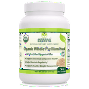 Herbal Secrets USDA Certified Organic Whole Psyllium Husk 16 oz Supplement