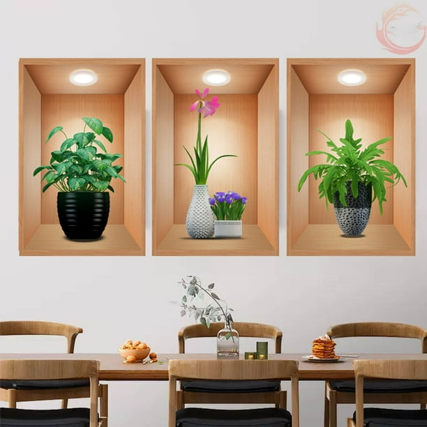 Effect Potted Plant Decals Aisle Staircase Decorative Painting Hotel