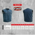 thumbnail image 3 of First Mfg Co - No Limit - Men's Motorcycle Biker Riding Blue Denim Vest - 6X Large, 3 of 5