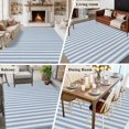 thumbnail image 6 of Blue Striped 5'x7' Area Rug, Modern Simple Farmhouse Beige Vintage Washable Non-Slip Soft Rugs, Low-Pile Large Carpet for Living Room Bedroom Dining Room, Non-Shedding Accent Rug, 6 of 9