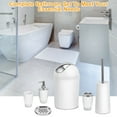 thumbnail image 2 of iMountek Bathroom Accessories Set 6 Pcs Bathroom Set Gift SetTumbler Straw Set Ensemble Complete Soap Dispenser Toothbrush Holder Tumbler Soap Dish Toilet Cleaning Brush Trash Can for White, 2 of 8