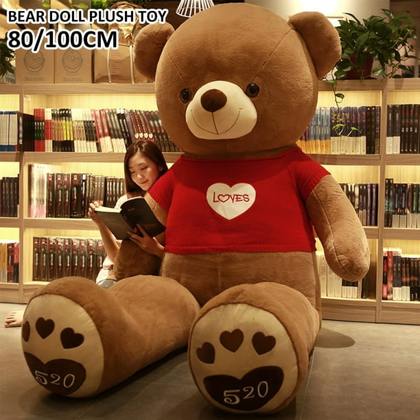 Keyohome 80CM Giant Teddy Bear Plush Toy Large Teddy Bear Stuffed Animal  Plush Cute Big Bear Doll with Footprint Brown Bear Doll 