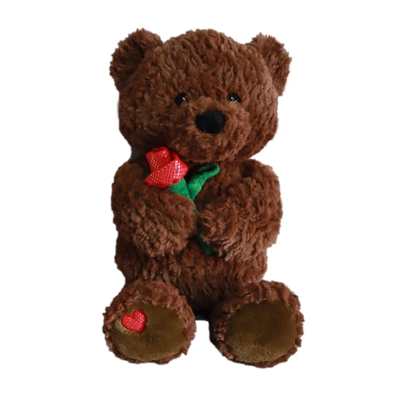 Amscan 14" Valentine’s Day Brown Bear Plush with Red Flower