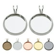 thumbnail image 3 of 10PCS DIY Trays Pendant DIY Time Bezel Pendants Retro V-shaped Hanging Pendants Creative Copper DIY Trays Pendant Multi-purpose for DIY Crafts Jewelry Making Use (Rose Gold Inner 20MM) (Random Style), 3 of 6