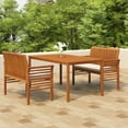 thumbnail image 1 of vidaXL 3 Piece Outdoor Dining Set with Cushions Solid Wood Acacia, 1 of 5