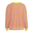 thumbnail image 4 of WEAIXIMIUNG Chandail en Molleton pour Femmes à Fermeture Éclair à Rayures Color Block Manches Longues Col Rond Chandail en Molleton pour Femmes Tendance Coupe Ample Décontractée, 4 of 5