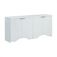 thumbnail image 4 of Furvclv Sideboard Buffet Cabinet With 4 Doors, Modern Kitchen Storage Cabinet With Vertical Stripes Wavy Bottom Design Adjustable Shelves For Entryway, 4 of 9